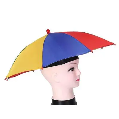 Popular Outdoor Rainbow Striped Fishing Umbrella with Elastic Headgear Patio Umbrellas