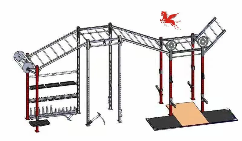 Factory for Free Standing Cross fit rig/racks ,Power Rack with 4 layers storage rack
