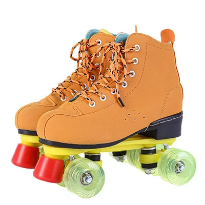 Factory wholesale cheap adjustable children kids quad inline roller skates 4 wheels flashing rollers shoes for kids
