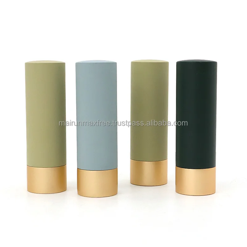Maxfree Unique Design Shiny Red Push Up Empty Round Aluminum Lipstick Tube