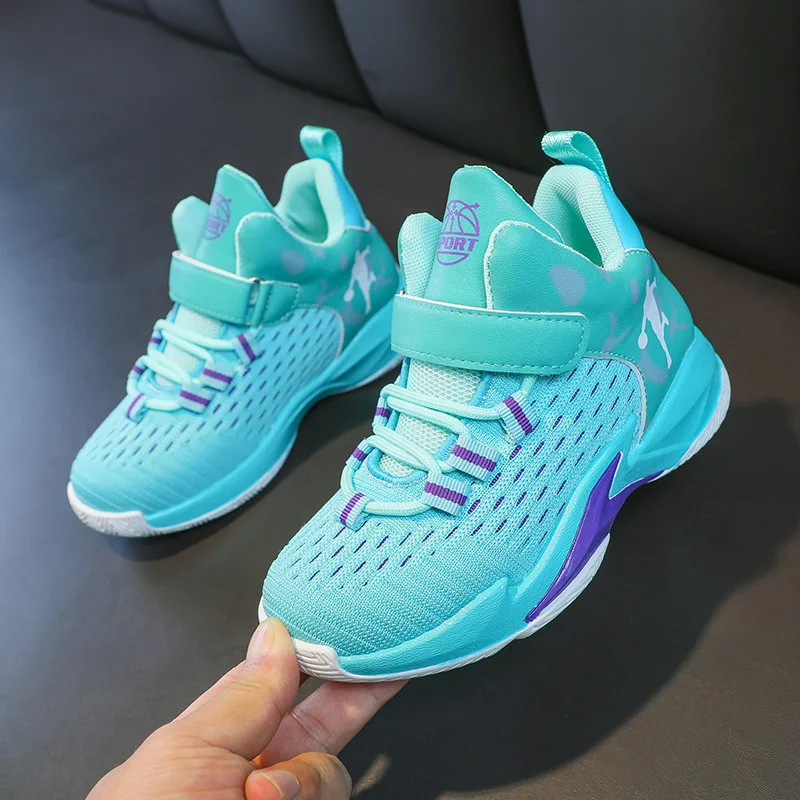 Детская Баскетбольная обувь новинка осень-лето 2021 спортивная обувь для мальчиков сетчатая дышащая обувь для мальчиков среднего и большого размера