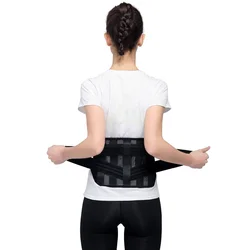 Wootshu Lower Back Pain Relief Steel Bar Support Waist Spine Relax Mesh Fabric In Back Breathable For Men and Women