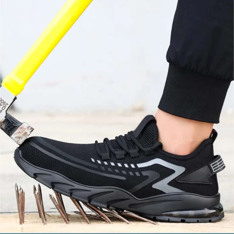 2024 new fashion flying mesh upper breathable casual running men sport running shoes safety shoes