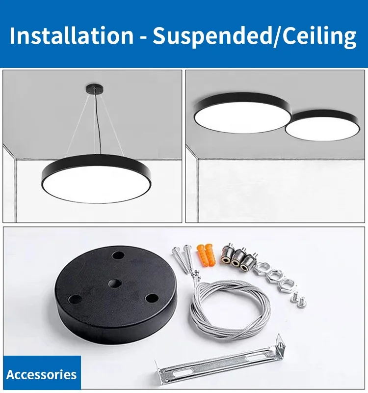 Modern Pendant Round Led Panel Light With Different Sizes Round Led Hanging Light