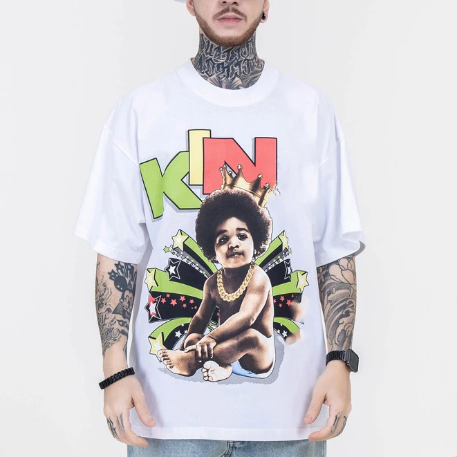 summer mens oversize printed t-shirts vintage colorful letter printing baggy black tshirt anime for male