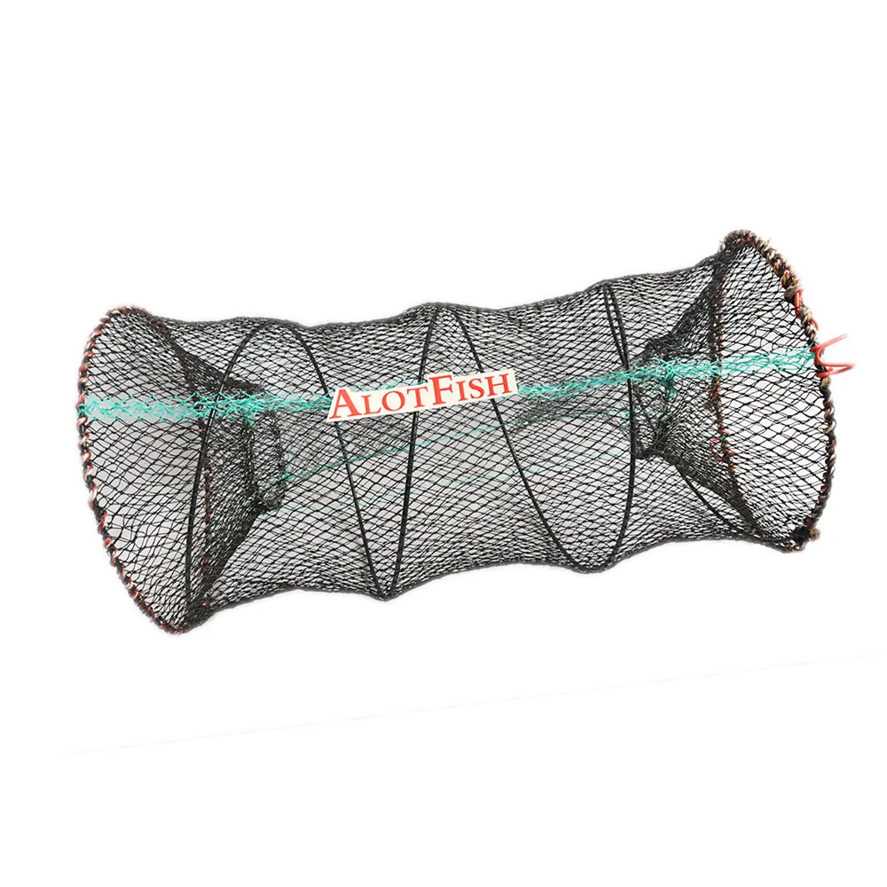 PE fishing trap plastic coated wire lobster trap fish traps foldable big spring cage sale