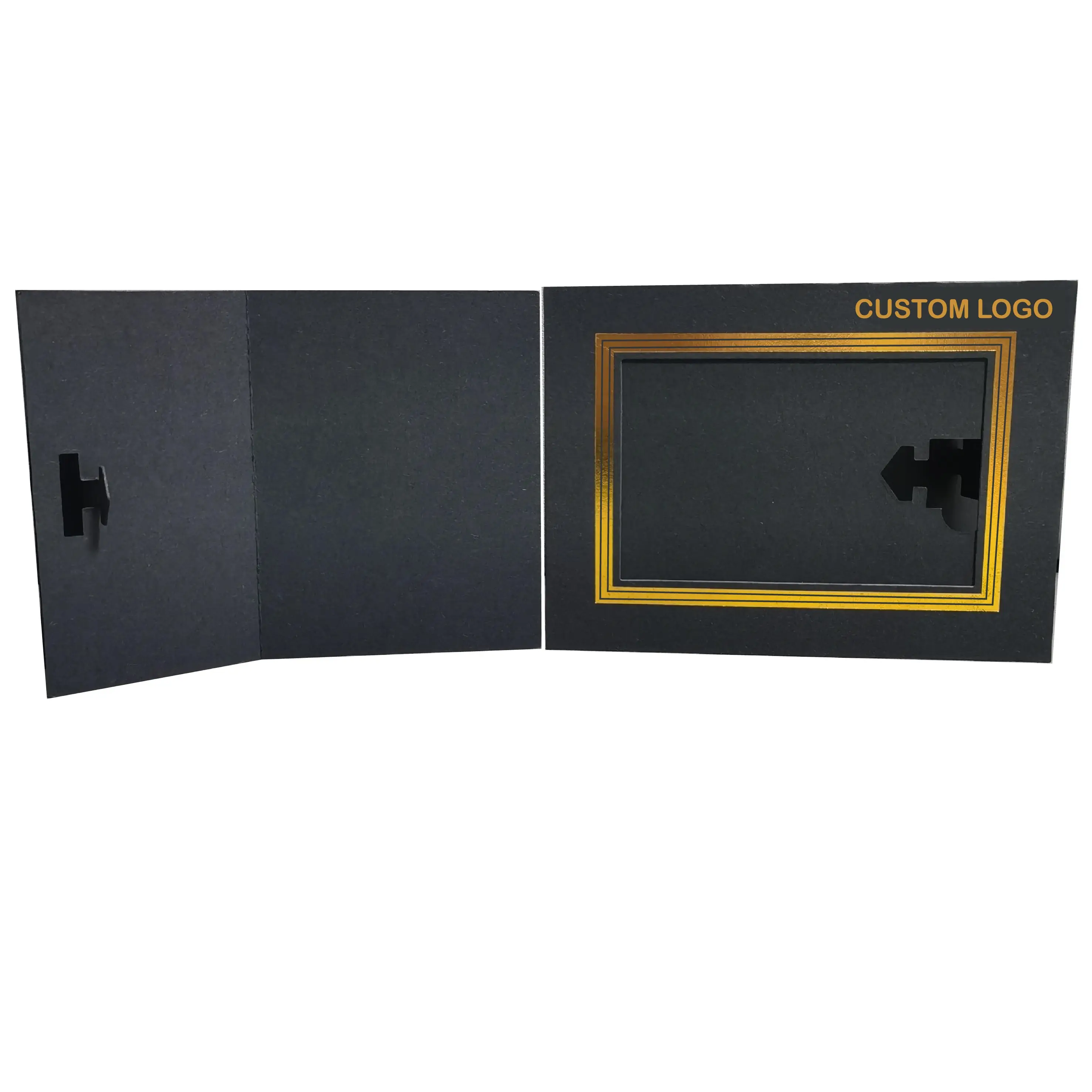 customize Souvenir Las Vegas black photo frame 4x6 , custom photo frame cardboard with Gold foil stamping