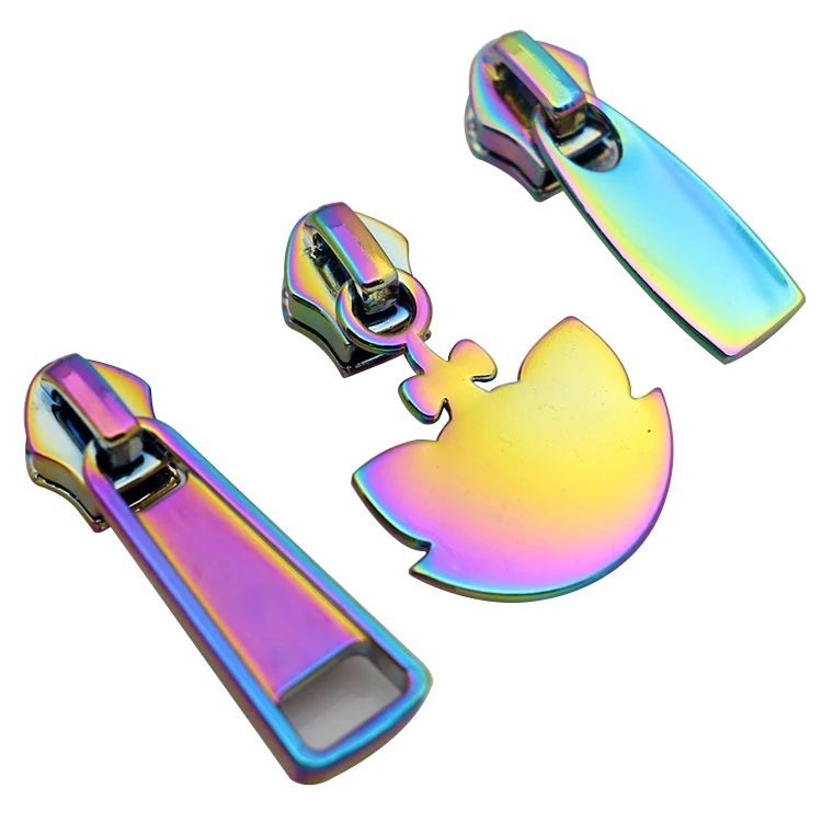 Пользовательский съемник молнии одежда металлик молния головка дизайн бренда логотип сумка молния слайдер на заказ металлическая молния тянуть