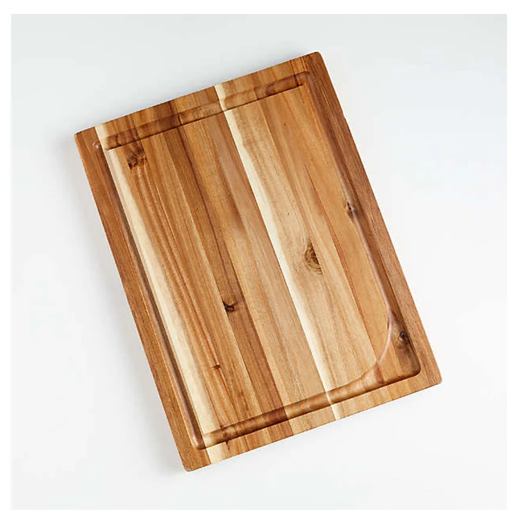 Large cutting board acacia wooden board with juice grooves