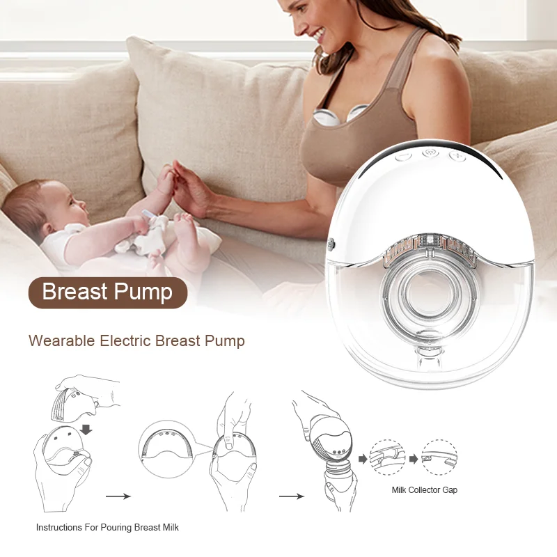 Accept Customize Electric Breast Pump Silent Wearable Breast pump Wireless Portable Breast Pumps Hands Free Milk Extractor