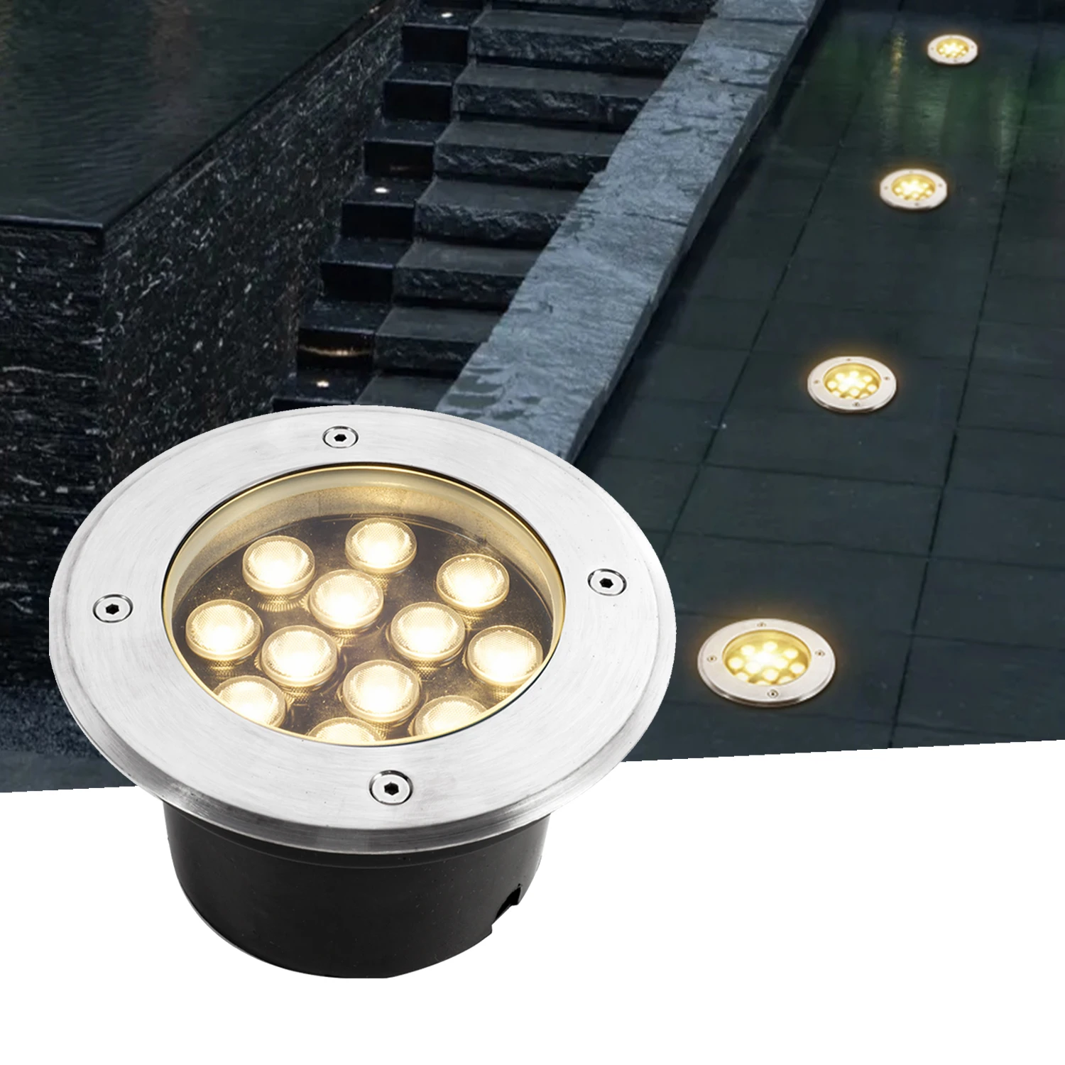 Wholesale IP67 RGB 220V 12W 24Watt Outdoor Path Aisle Decoration Led Underground Light With DMX