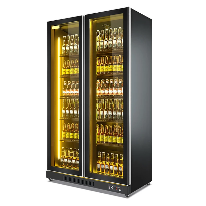 Beer Cabinet Beverage Cabinet Wine Display Cabinet Refrigeration Net Red Freezer Commercial Freezer Three Door Bar Refrigerator