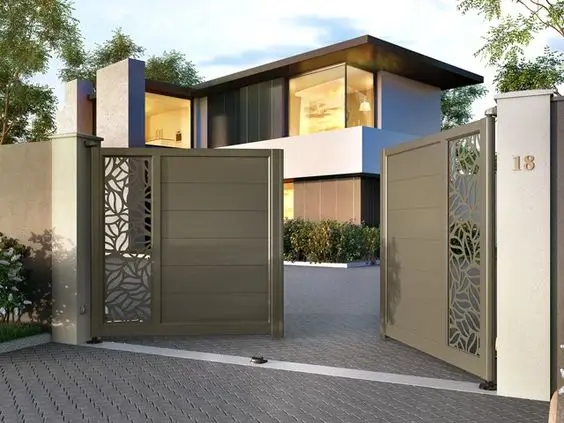 WPC Fence Gate Outdoor Privacy Fence Door Wood Plastic Easy Installation Fence Composite Gate
