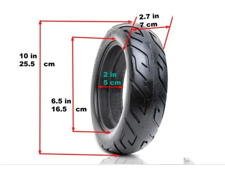 Solid Tire 10x2.7-6.5  On-road Fit 70/65-6.5 Electric Scooter 6.5 in Rim  on Road Tire