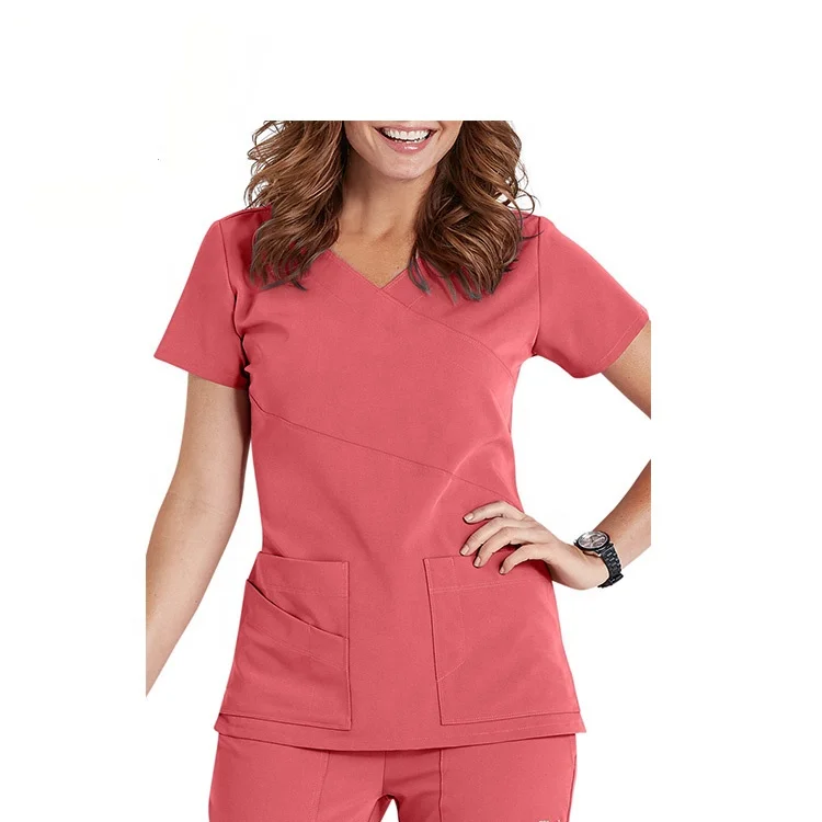 Short sleeve shirts medical designs cherokee jogger plus size white hospital nursing scrubs tops nurse uniform