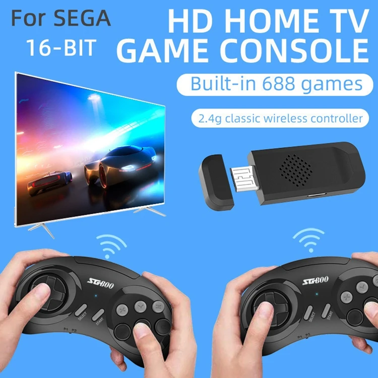 SG800 16Bit 4K Mini Game Stick Retro Video Game Console Classic Gaming Consoles with 688 games For Sega consolas de juegos