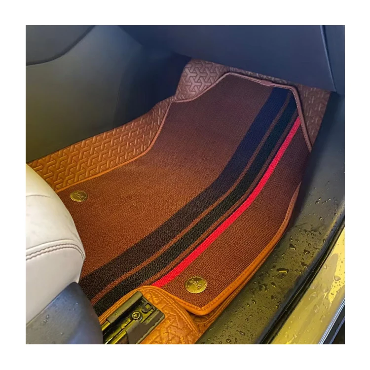 Durable leather floor mat repacking car fully surrounded car floor mat for vip car