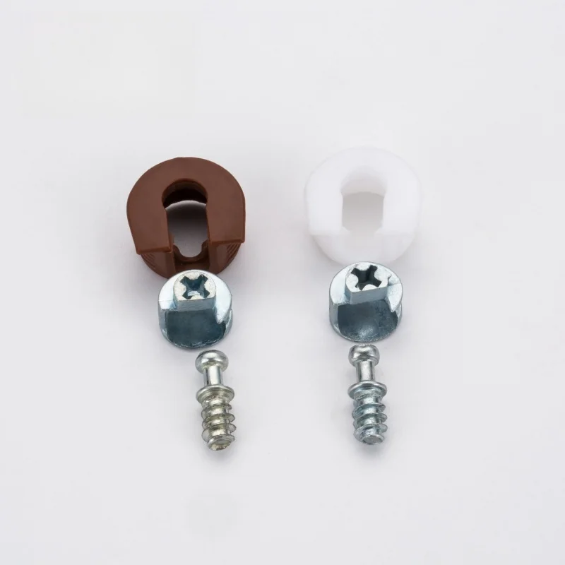 Three-in-One Furniture Fittings Iron Material Plastic Fastening Connector Hidden Plastic Glass Cabinet Shelf Pin
