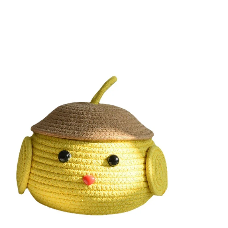 Cotton Woven Foldable Snack Storage Box Kitchen and Living Room Table Key Storage Basket Bedside Foldable Basket