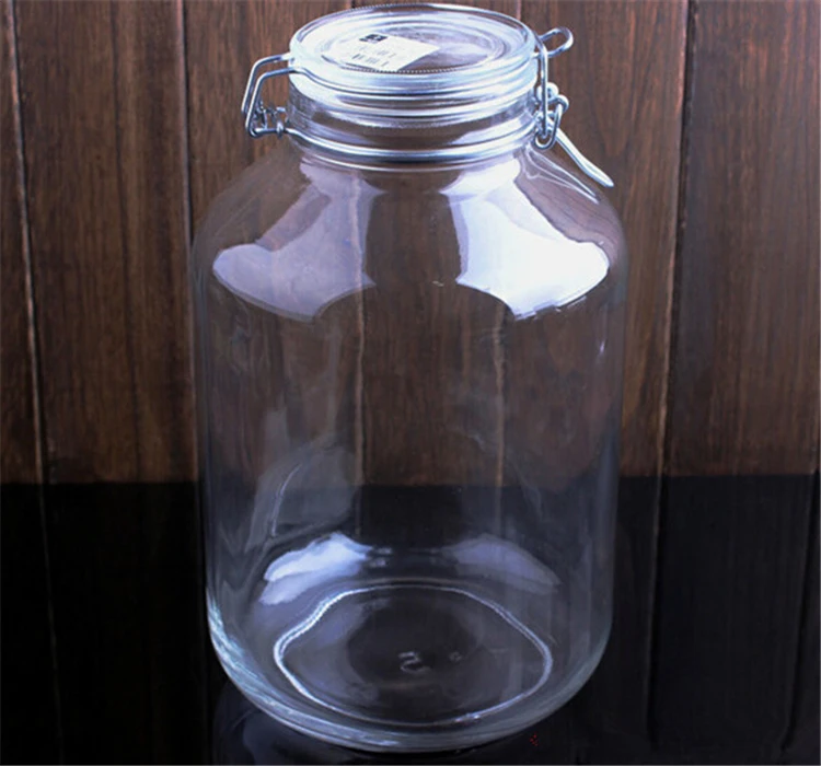 0.5L 0.75L 1L 2L 3L 4L hermetic glass bottle jars glass food container glass spice jar with clamp lid