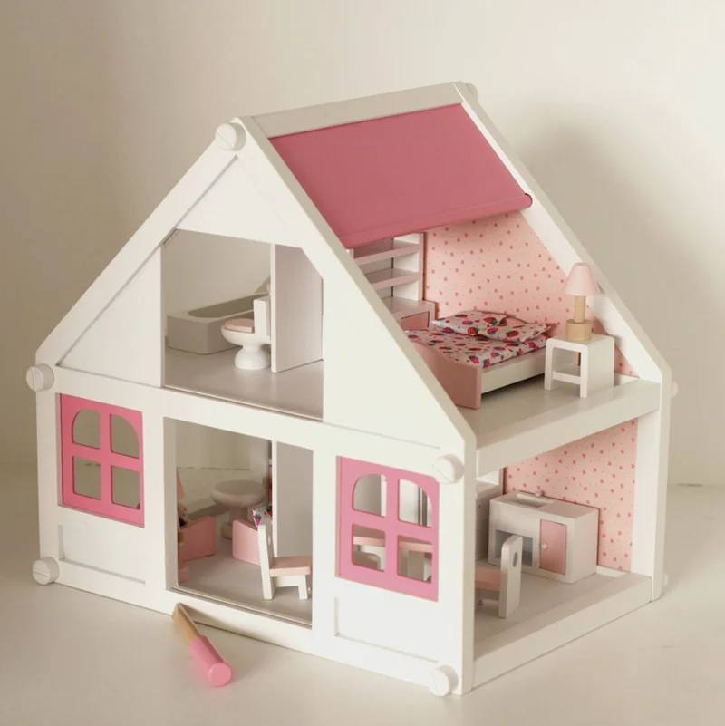 Оптовая продажа, дешевая Игрушечная модель для детей, деревянный миниатюрный кукольный домик, мебель