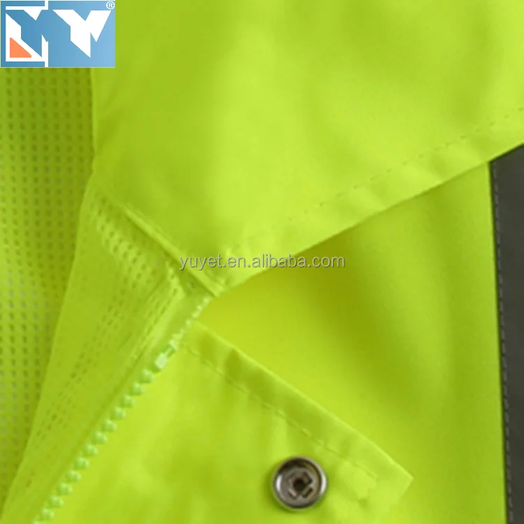 Yellow Jacket Waterproof Construction Safety Highly Visible Reflective Rain Coat Work Jacket