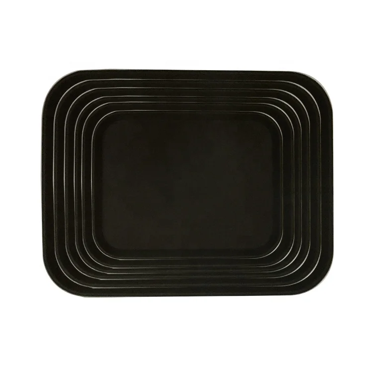 18*26inch nonslip rectangle  plastic tray large recycled plastic plates rubber serving tray for bar or restaurant&hotel supplies