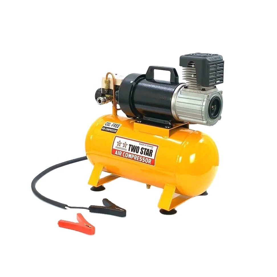 12V High Efficiency Weatherproof Long Duty Cycle DC Oil Free Professional Portable Mini Air Compressor Pump with 12 liter tank