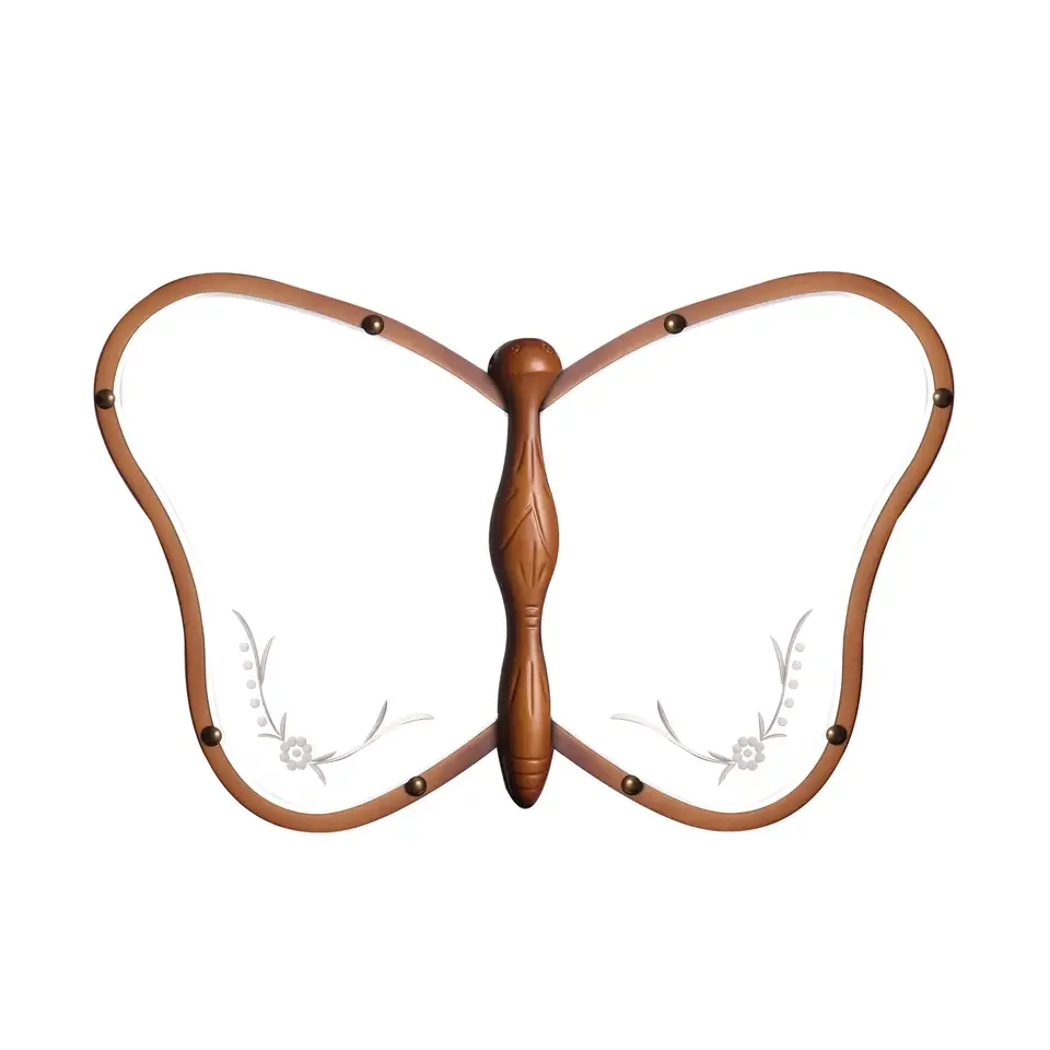 MD heart furniture |  Wooden atmosphere classical decorative carved butterfly shape wall designer hotel home use niche mirror