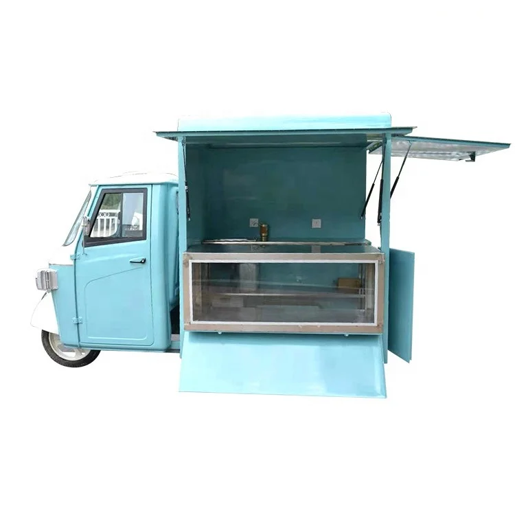 China Cheap Price Mobile Tuk Tuk Food Truck Piaggio Ape Street Sale Pizza Snacks Ice Cream Kiosk Mobile Food Cart For Sale