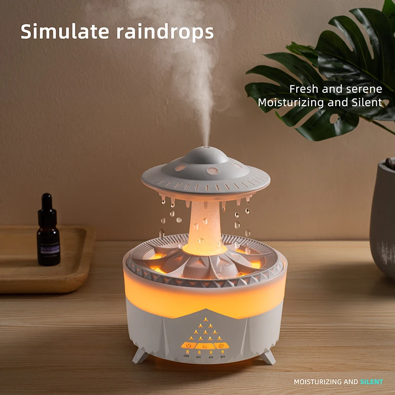 SHOUMING Portable 7 Color Lights USB Essential Oil UFO Rain Cloud Humidifier CE ROHS Aroma Diffuser