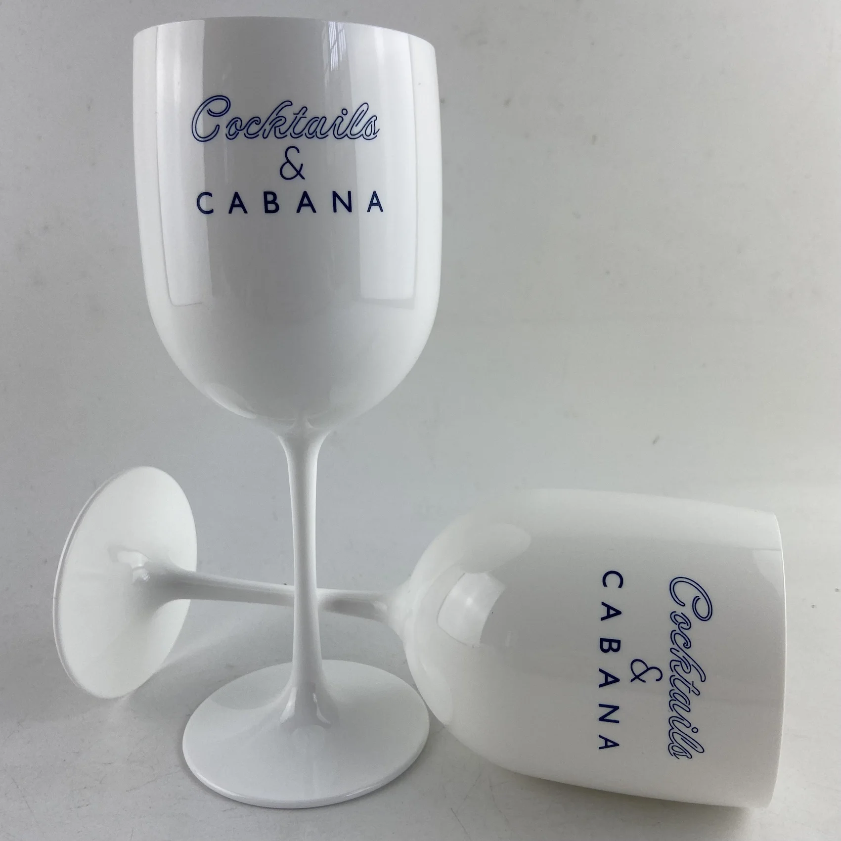 Ice Imperial Champagne White Gold Lettering Acrylic Goblets wine Glasses