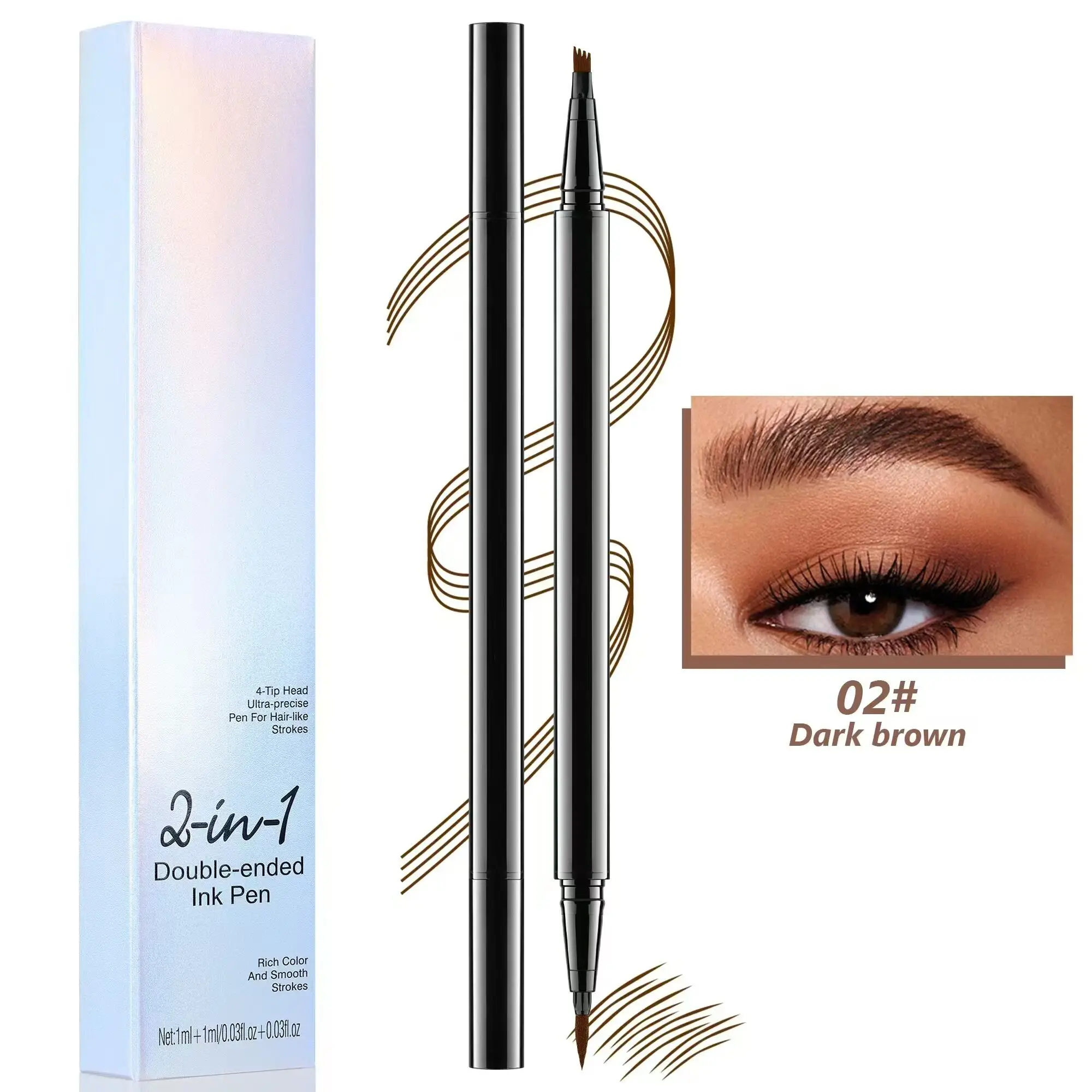 Eyebrow Pencil Custom Brown Black Eye Makeup Waterproof Long Lasting Vegan Brow Pencil Cosmetics Eyeliner Pen
