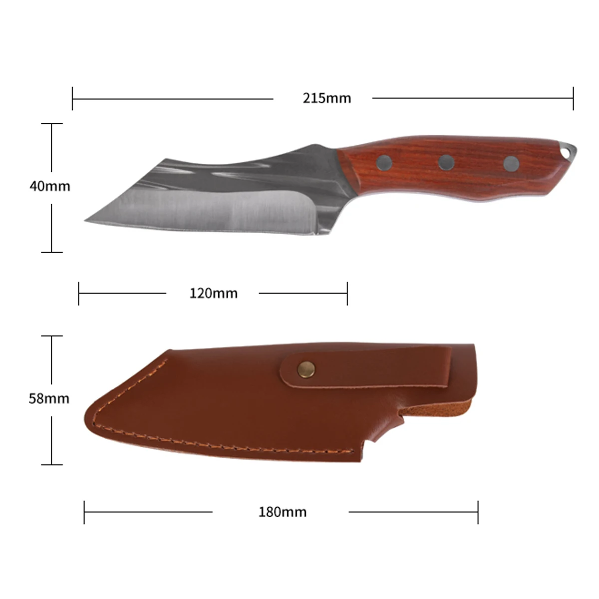 Fulwin Chinese Butcher Knife Professional Hand-Forged Cleaver Knife Butcher Knife