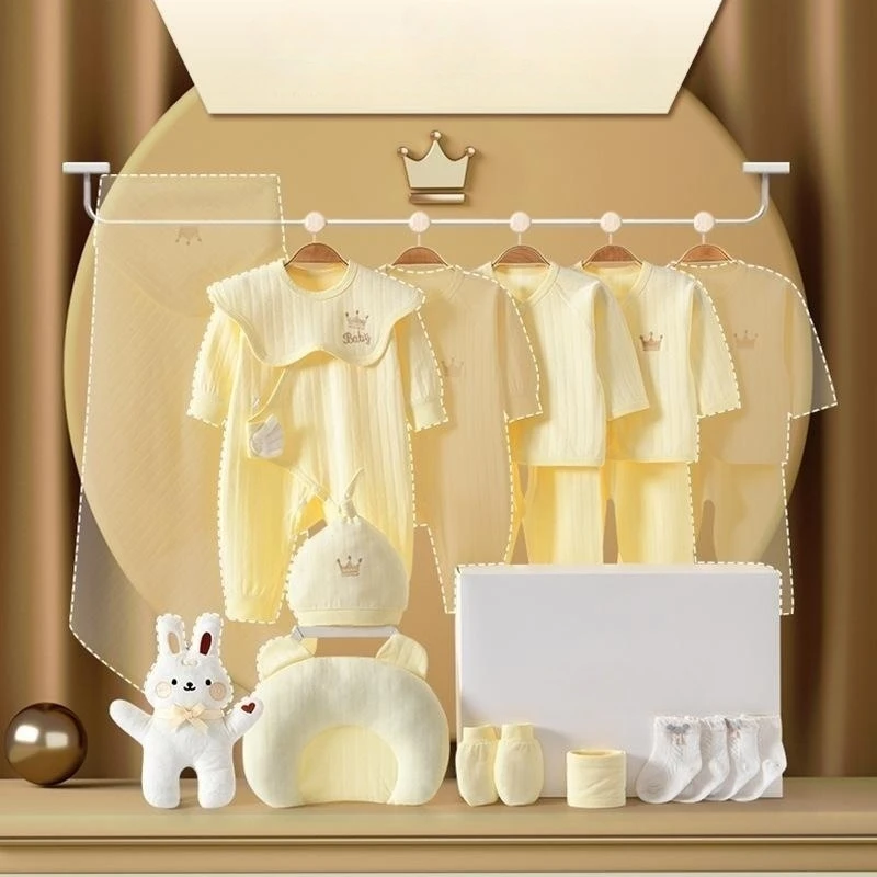 High quality New born 0-3 months 100% cotton Baby Clothes 15 - 20 piece Baby Gift Box Set