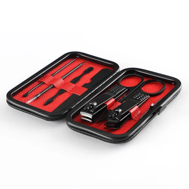 Datang Yu stainless steel Nail clippers set 7pcs Manicure set curette Eyebrow scissors Customizable logo