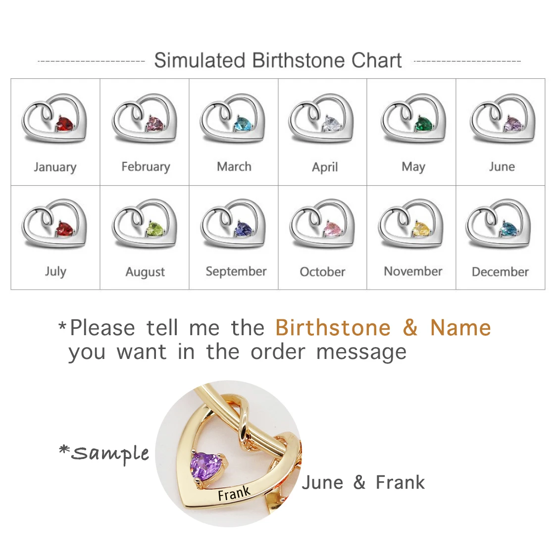 Engraved Heart Birthstone Bracelets and Necklace Personalized Stainless Steel Design Your Loved Name Coordinate Bracelet Gift
