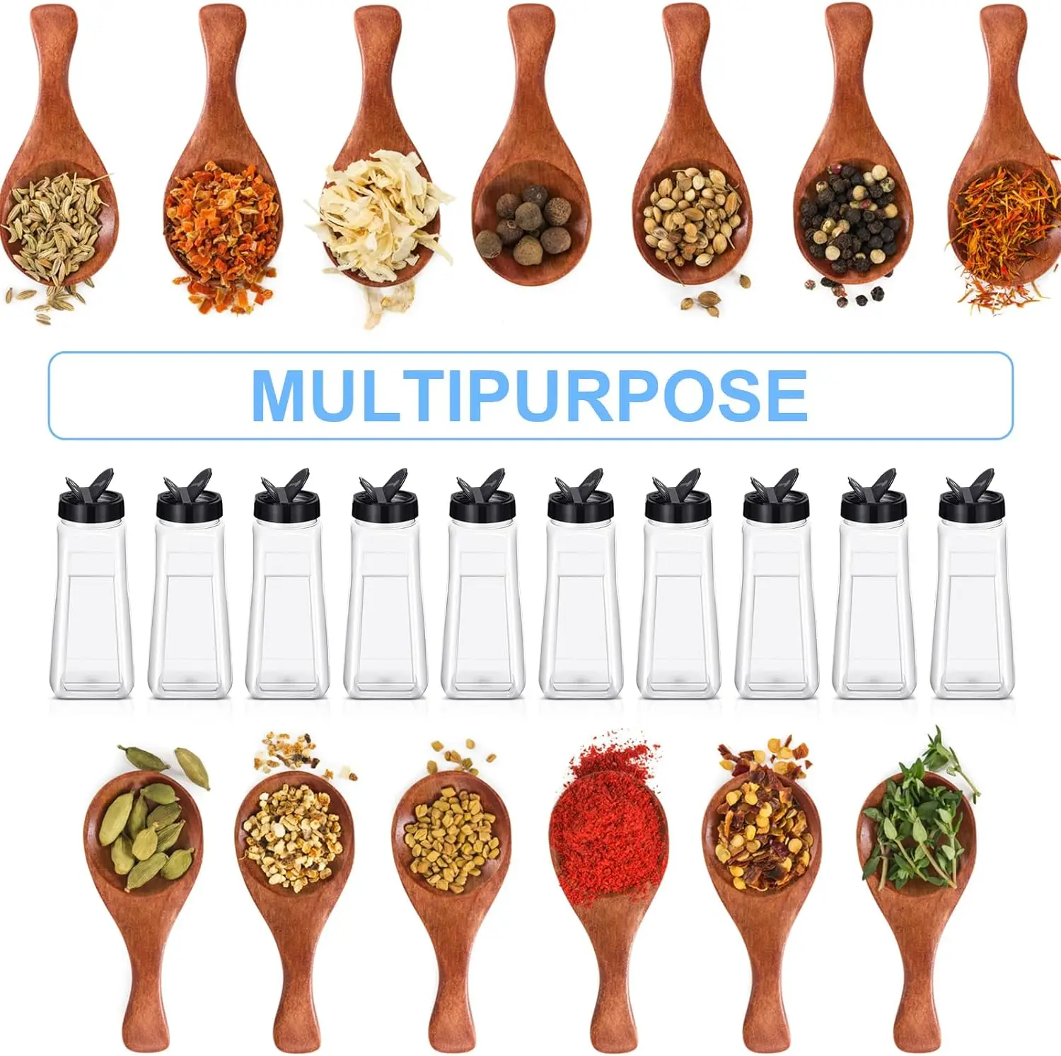 32 oz Plastic Spice Jars ,Plastic Bottle Containers Shaker Lids Large Reusable Seasoning Shaker Empty Powder Storage Container