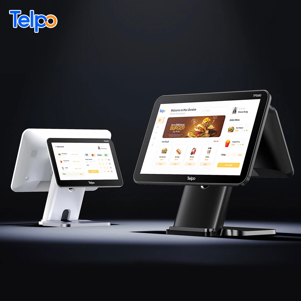 Telpo TPS680 4+32GB android 13 all in one dual screen pos billing machine for shop