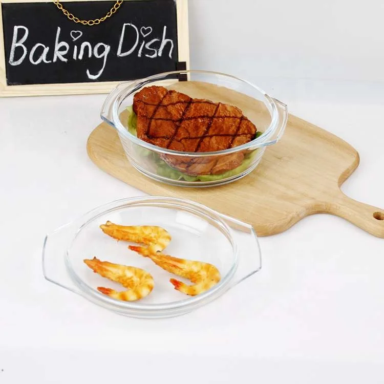 Круглая стеклянная кастрюля Pyrex со стеклянной крышкой 0 7