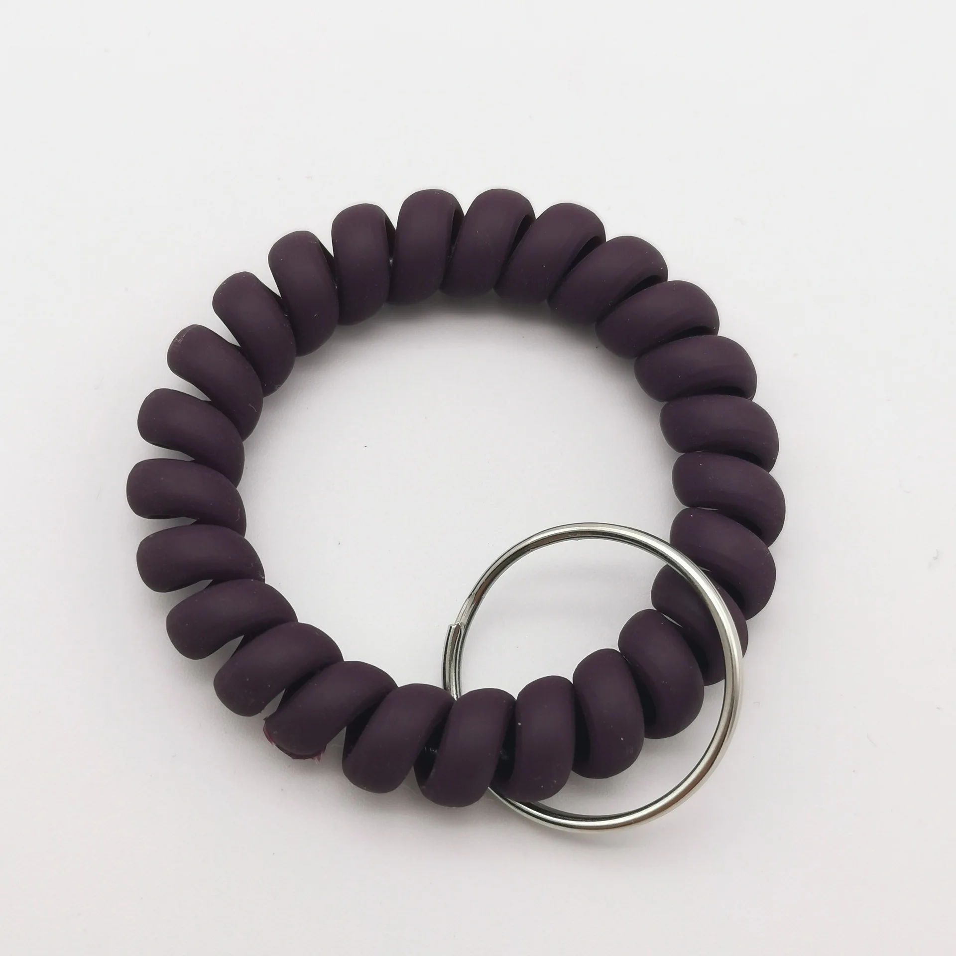 Bright pearl color elastic spring coil key chain Fashion headband Telephone line key chain fashion accessories