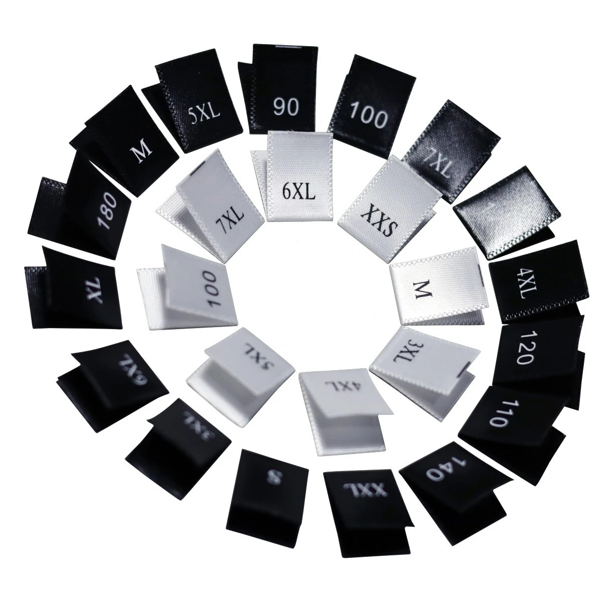 Digital Woven Label Clothing Size Labels Woven Neck Label For Clothing