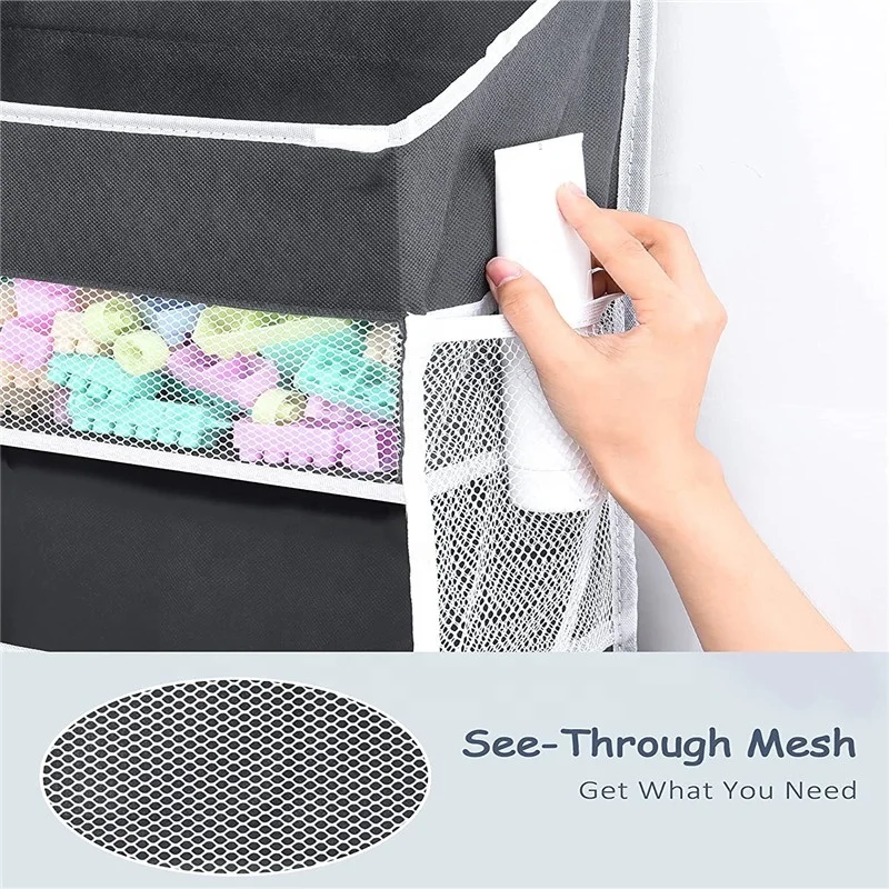 Hanging Organizers Foldable Closet Cabinet with 4 Large Pockets 6 Mesh Side Pockets with Clear Window for Bedroom Nursery