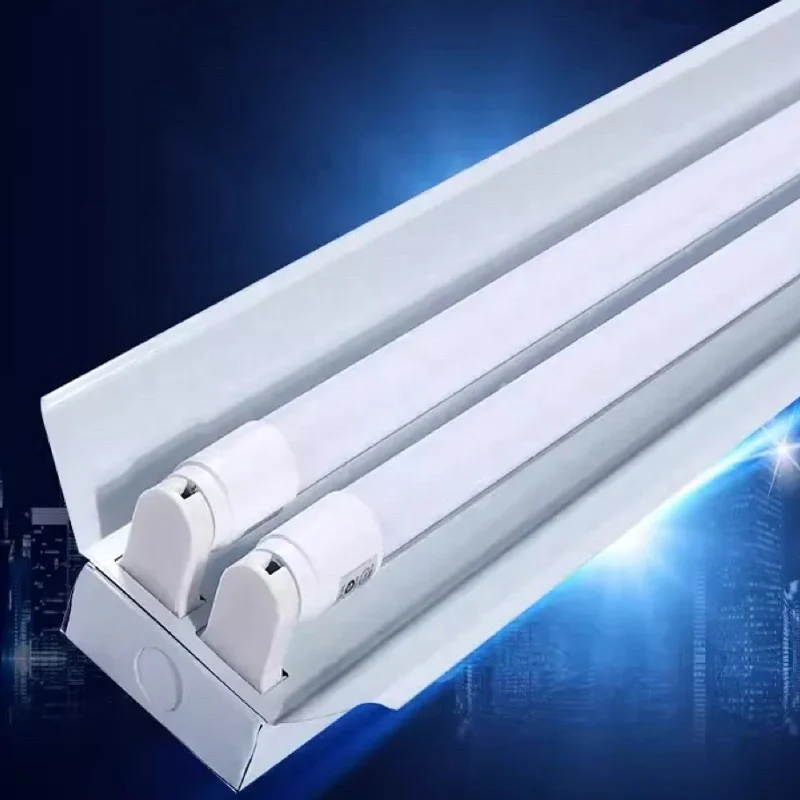 T8 light fixture Base 2ft 4ft Fluorescent t8 single double Tube Fixture iron 1.2m 0.9m oem odm customize T8 Batten Lights