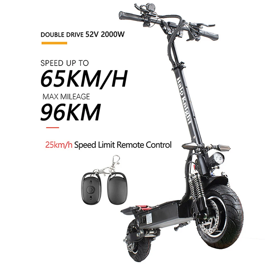Halo Knight T104 Hot Selling Balancing Electric Scooters Adults 25KM/H Speed Limit Double Drive E scooters 2000W 52V Skateboard