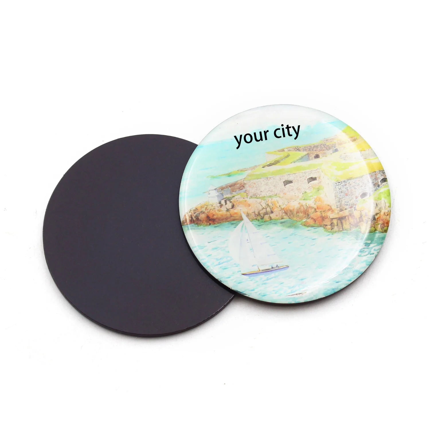 High Quality Factory Wholesale Customize City Photo Design Epoxy Fridge Magnet For Gift Souvenir Home Decoration