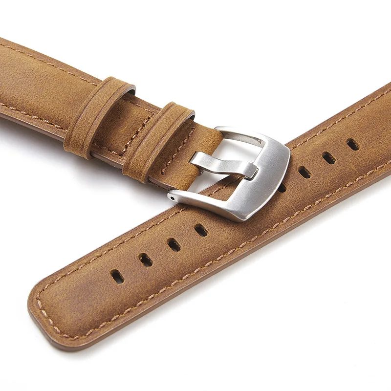 New Pattern Quick Release 20mm 22mm Vintage Leather Watch Band Soft Smart Watch Strap