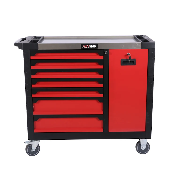 VERY POPULAR 7 DRAWERS METAL TOOL CABINET HAVE STAINLESS STEEL TOP