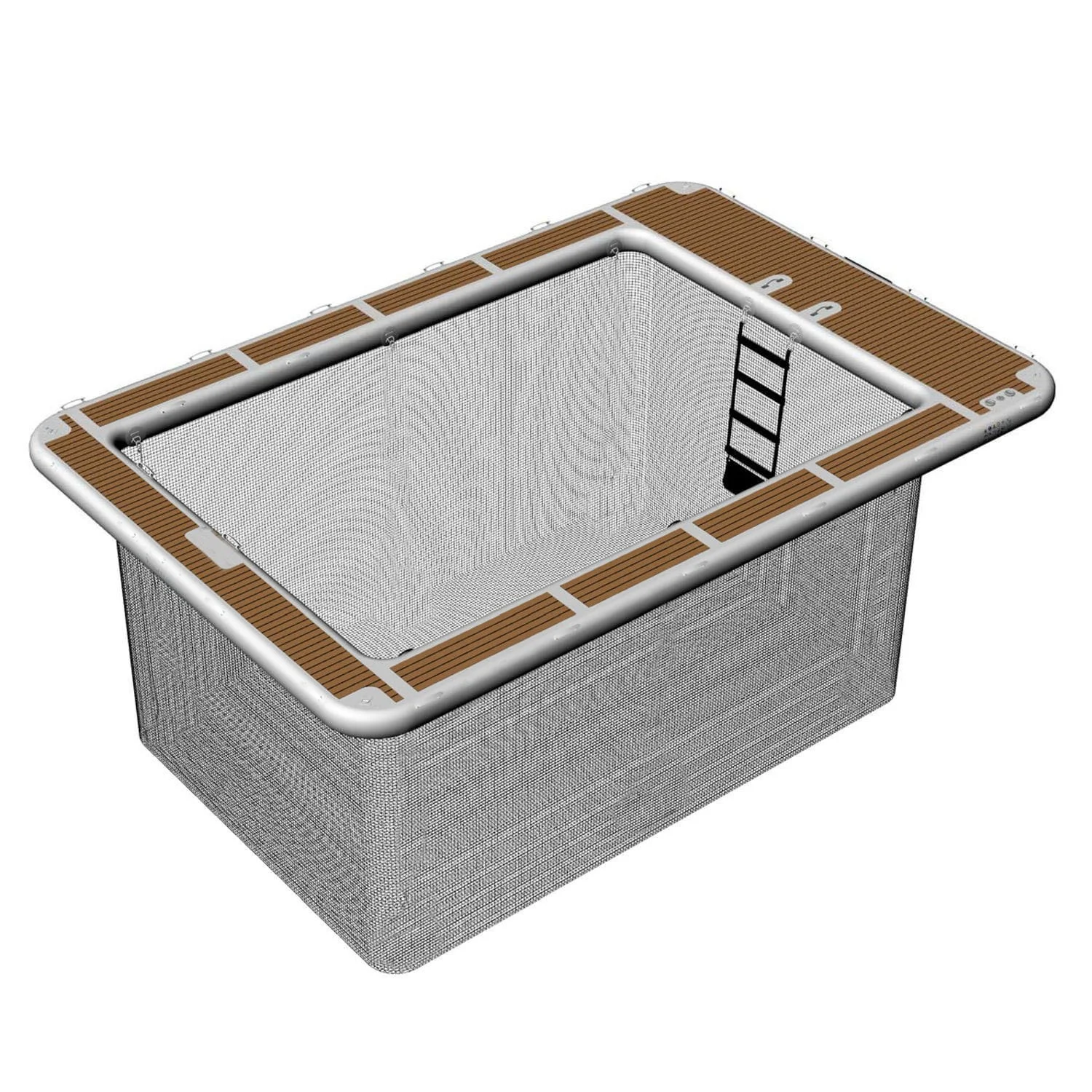 Teak Water Inflatable Ocean Party Pit Deck Sea Pool Floating Platform Island Swim Dock