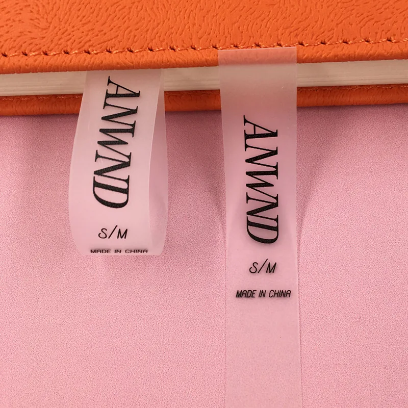 Custom wash care label printing transparent  wash instruction label tag Underwear Swimwear Bikini inside washing label